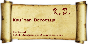 Kaufman Dorottya névjegykártya